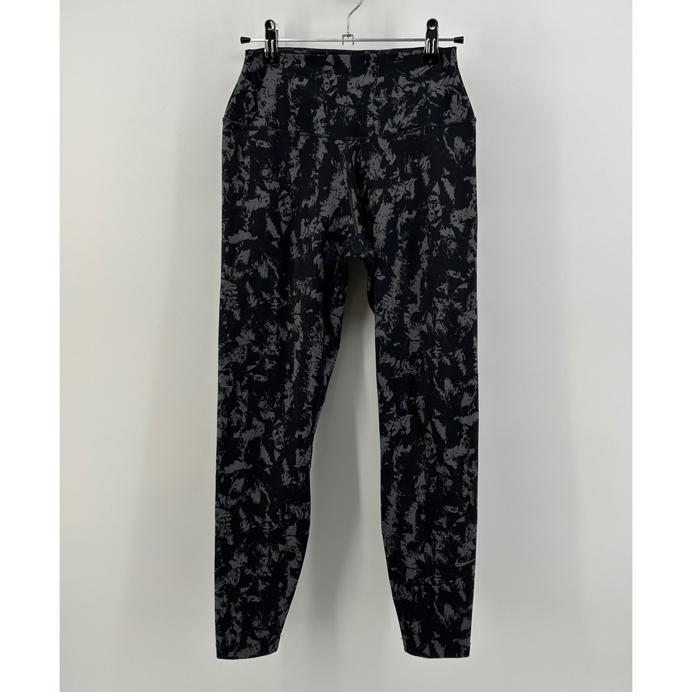 Nike One Dri-FIT Leggings Womens S Black Grey Abstract High Rise Active Workout